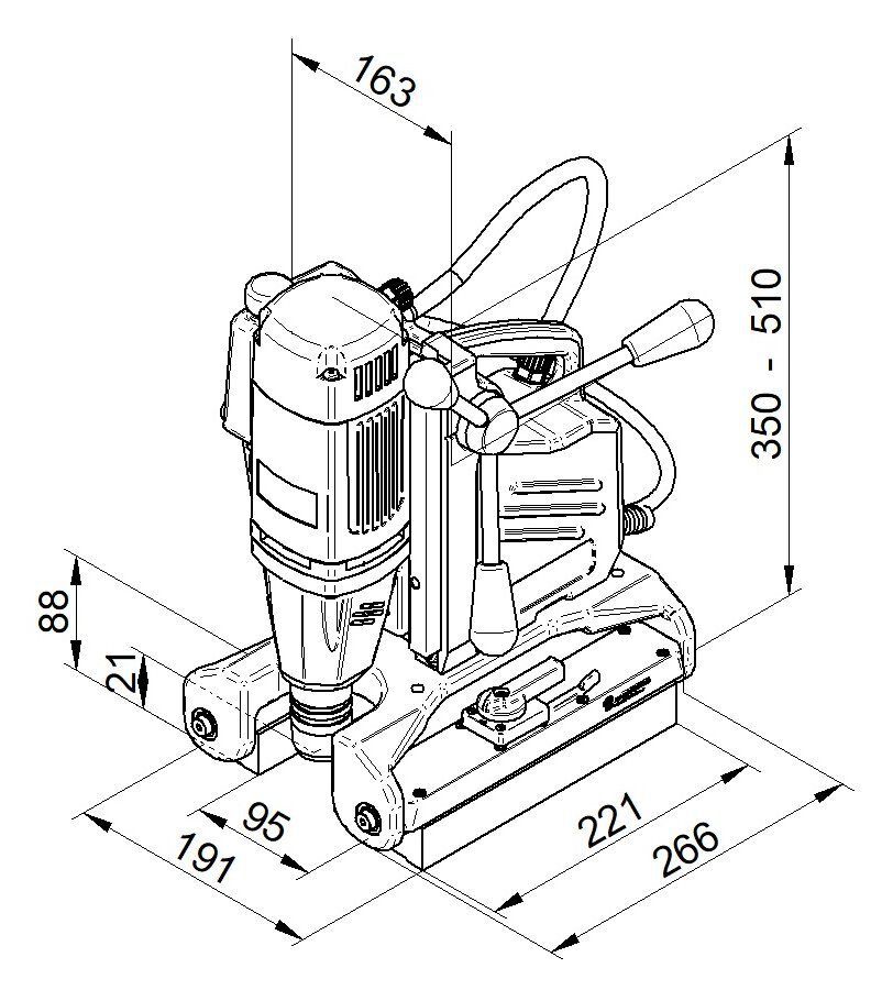 BDS Rohrbohrmaschine PipeMAB 200 mit Rohr-Magnet Spannsystem