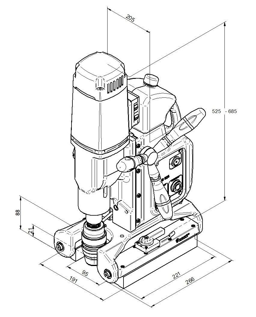 BDS Rohrbohrmaschine PipeMAB 525 mit Rohr-Magnet Spannsystem