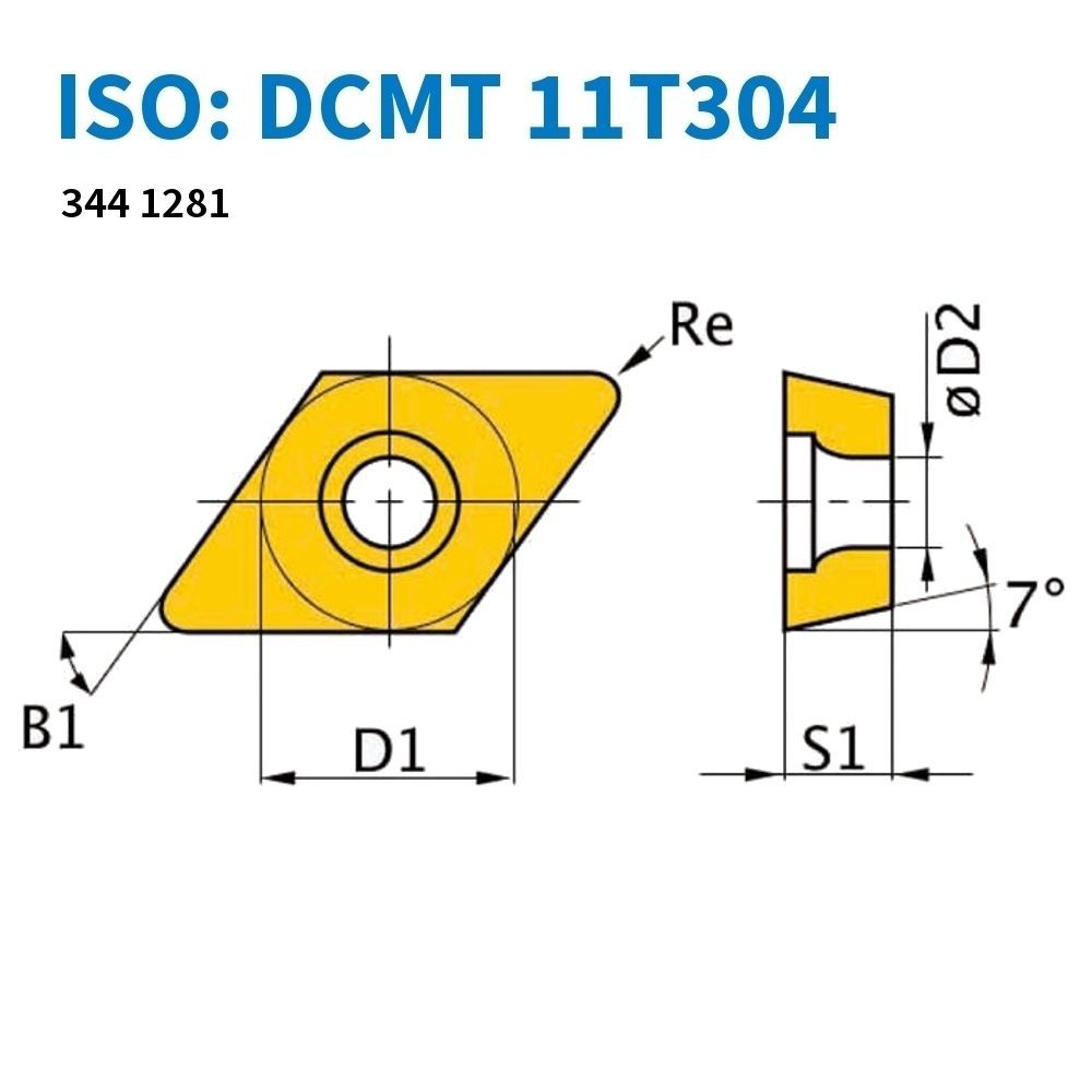 HM-TiN Wendeschneidplatte DCMT11T304 / 5 St