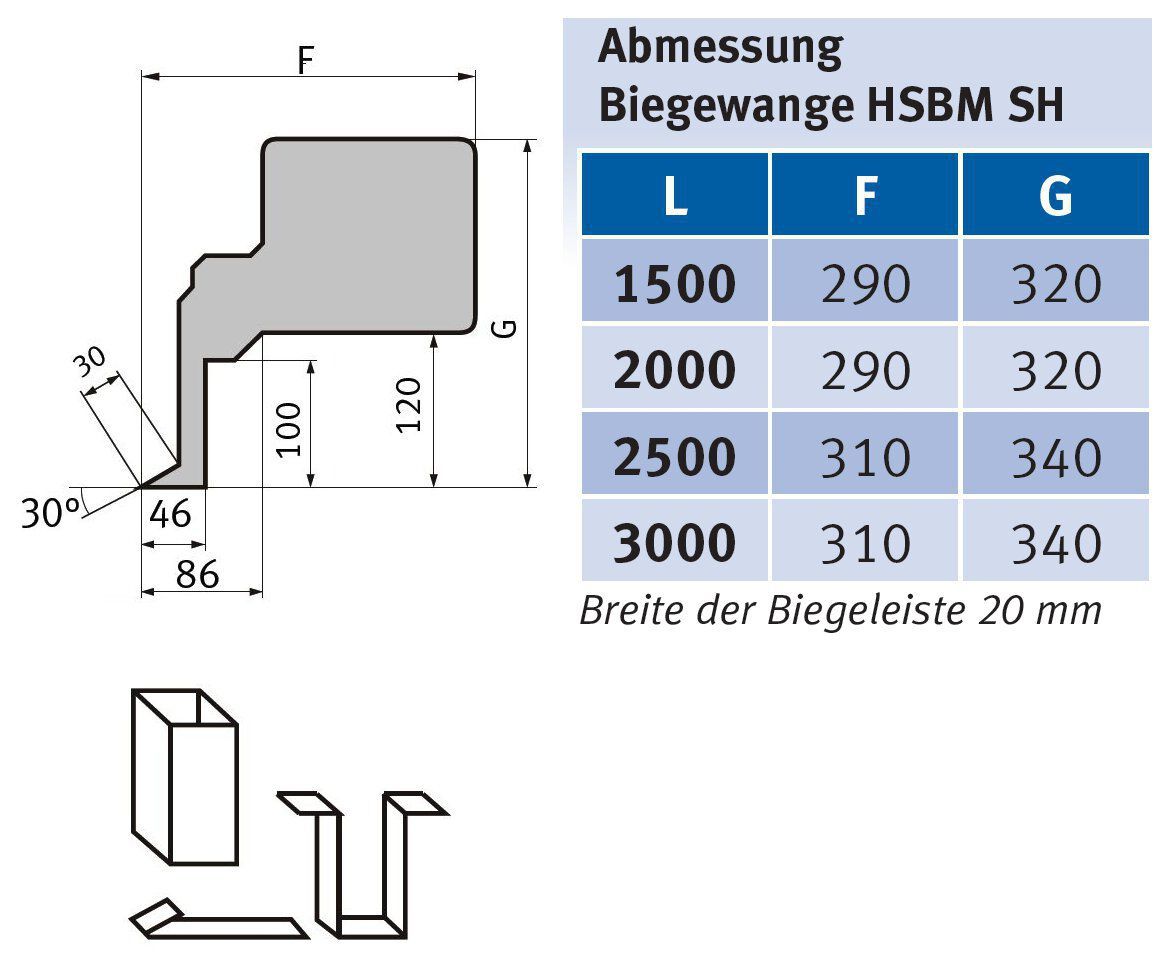 Metallkraft Schwenkbiegemaschine HSBM 3020-12 SH
