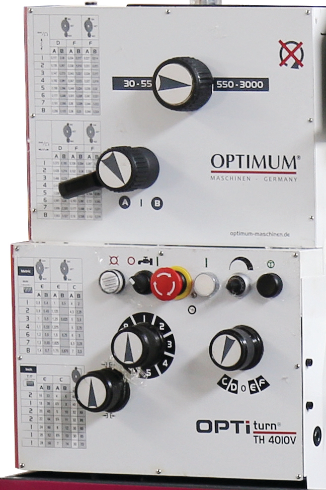 OPTIMUM Drehmaschine TH 4010 V - Vario mit Positionsanzeige