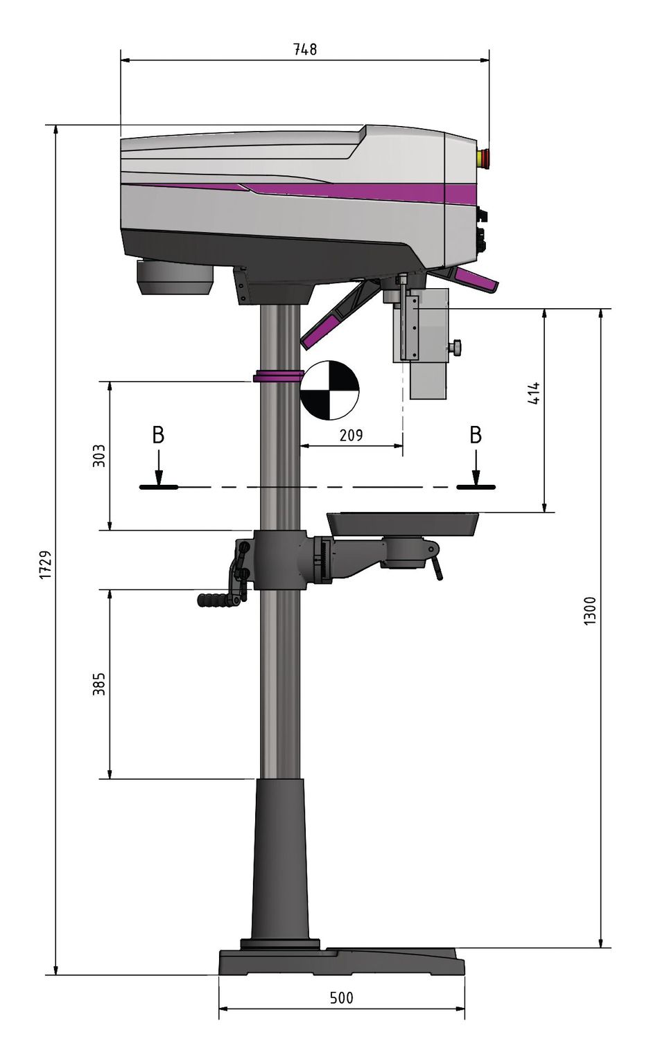 OPTIMUM Säulenbohrmaschine DP 26 F - 230 V | SET mit Schraubstock