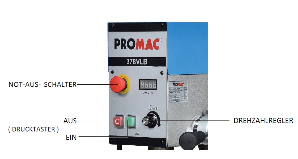 ProMAC Tischbohrmaschine 378 VLB Profi-Line | 230 V
