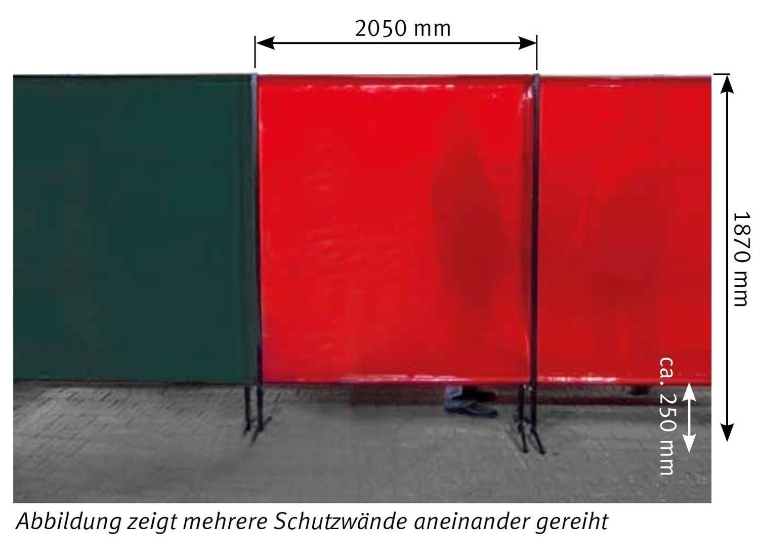 TransEco Schweiß-Schutzwand 2050 x 1870 mm - Rot