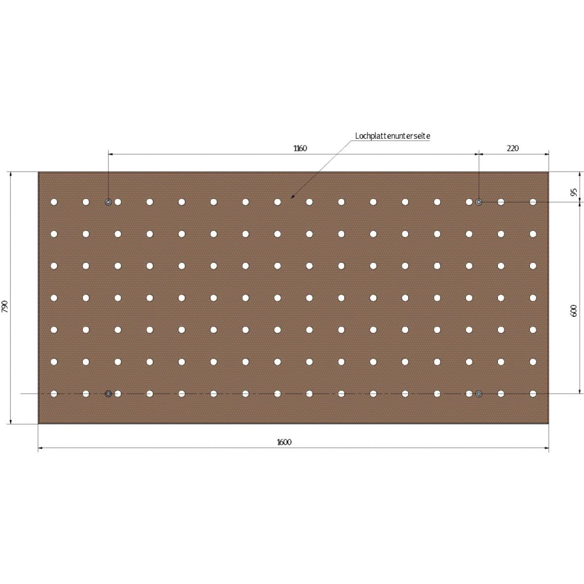 UNICRAFT Lochrasterplatte 1600 x 790 mm für HT 300 M